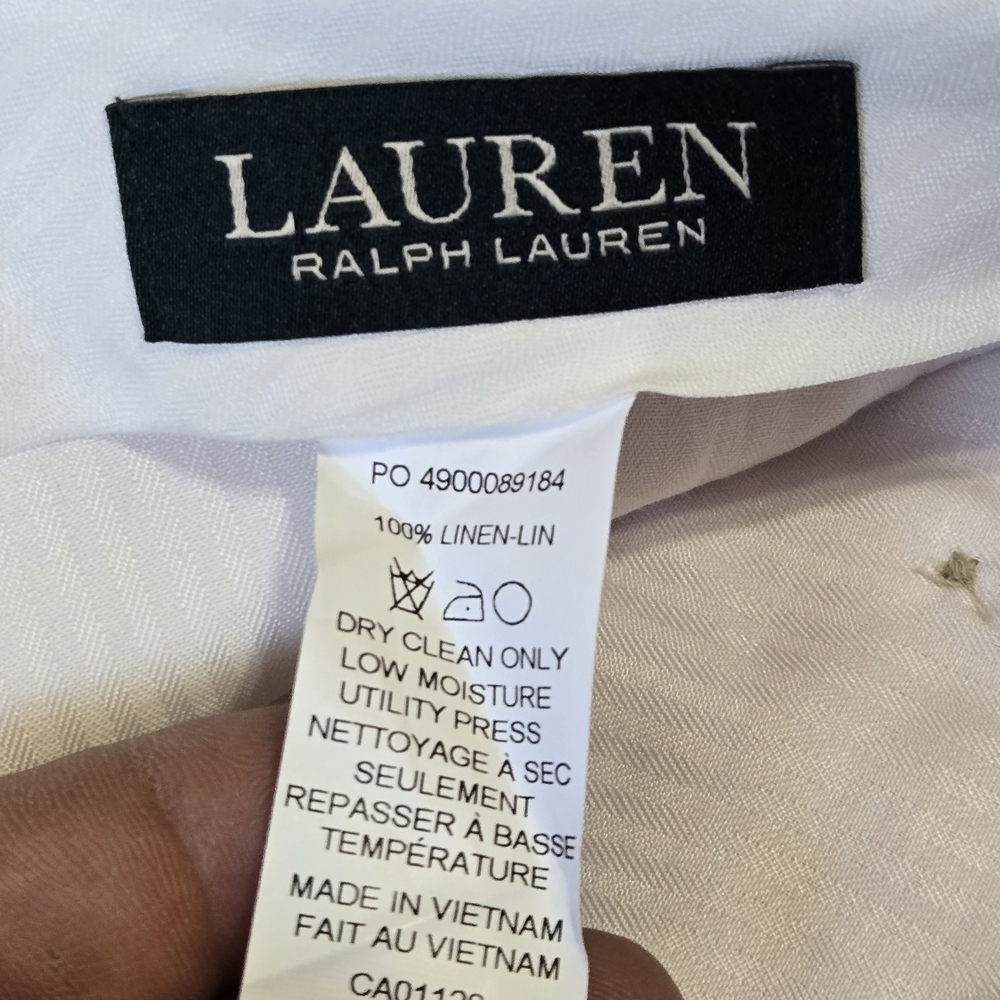 Lauren Ralph Lauren Light Pink Linen Vacation Beach Resort Island Dress Pants 42